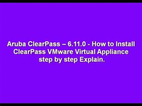 clearpass virtual appliance